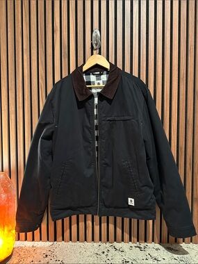 Element Black Bomber Jacket with Dark Brown Corduroy Collar